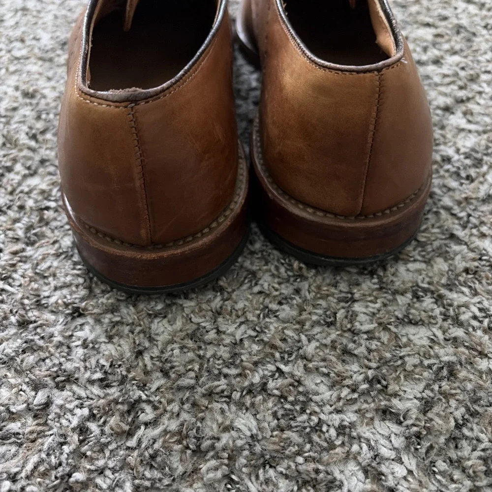 Allen Edmonds Troy Walnut Brogue Oxford Dress Shoes Mens Size 8 Lace Up USA Made